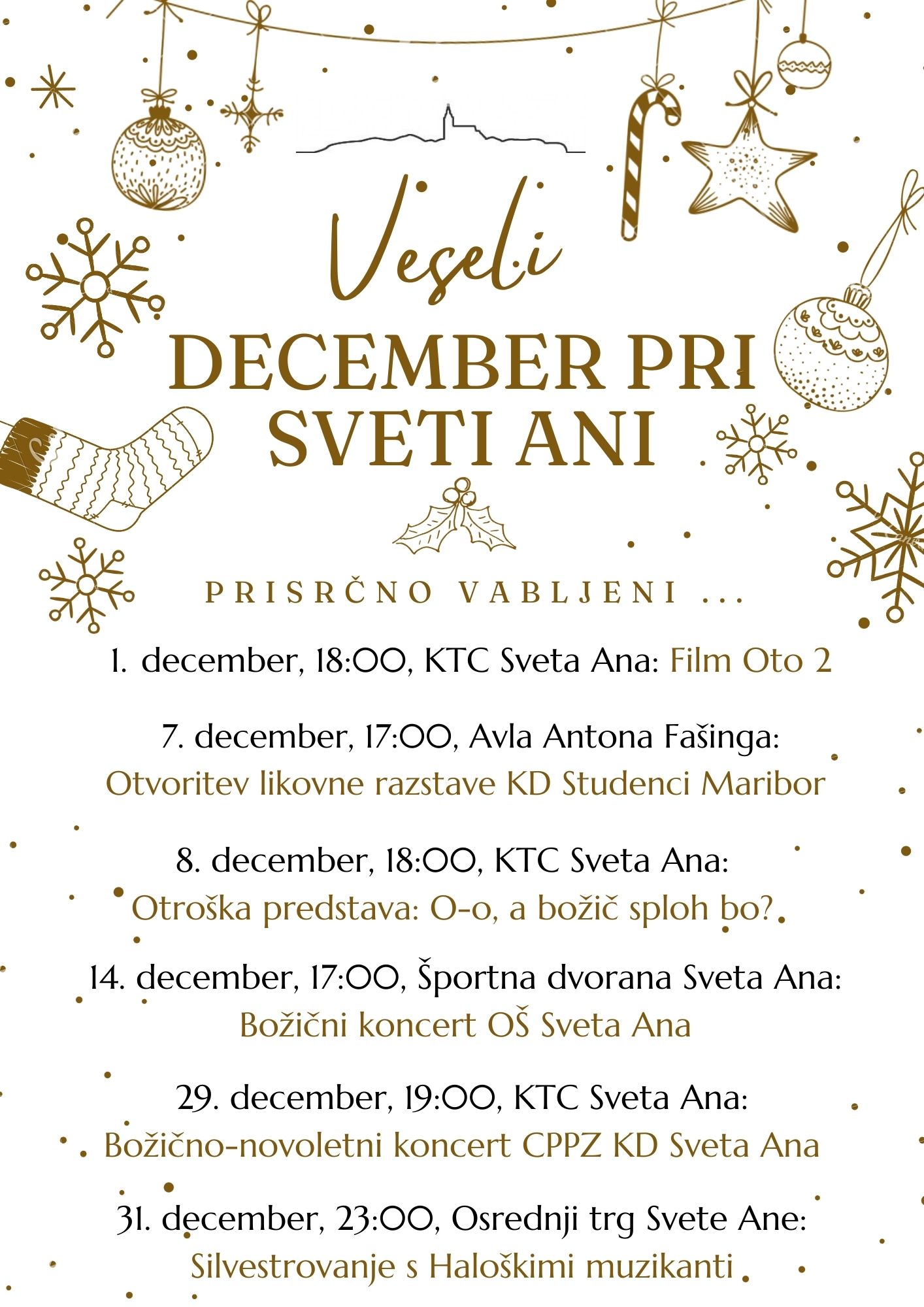 Božično novoletno vzdušje tudi na Sveti Ani