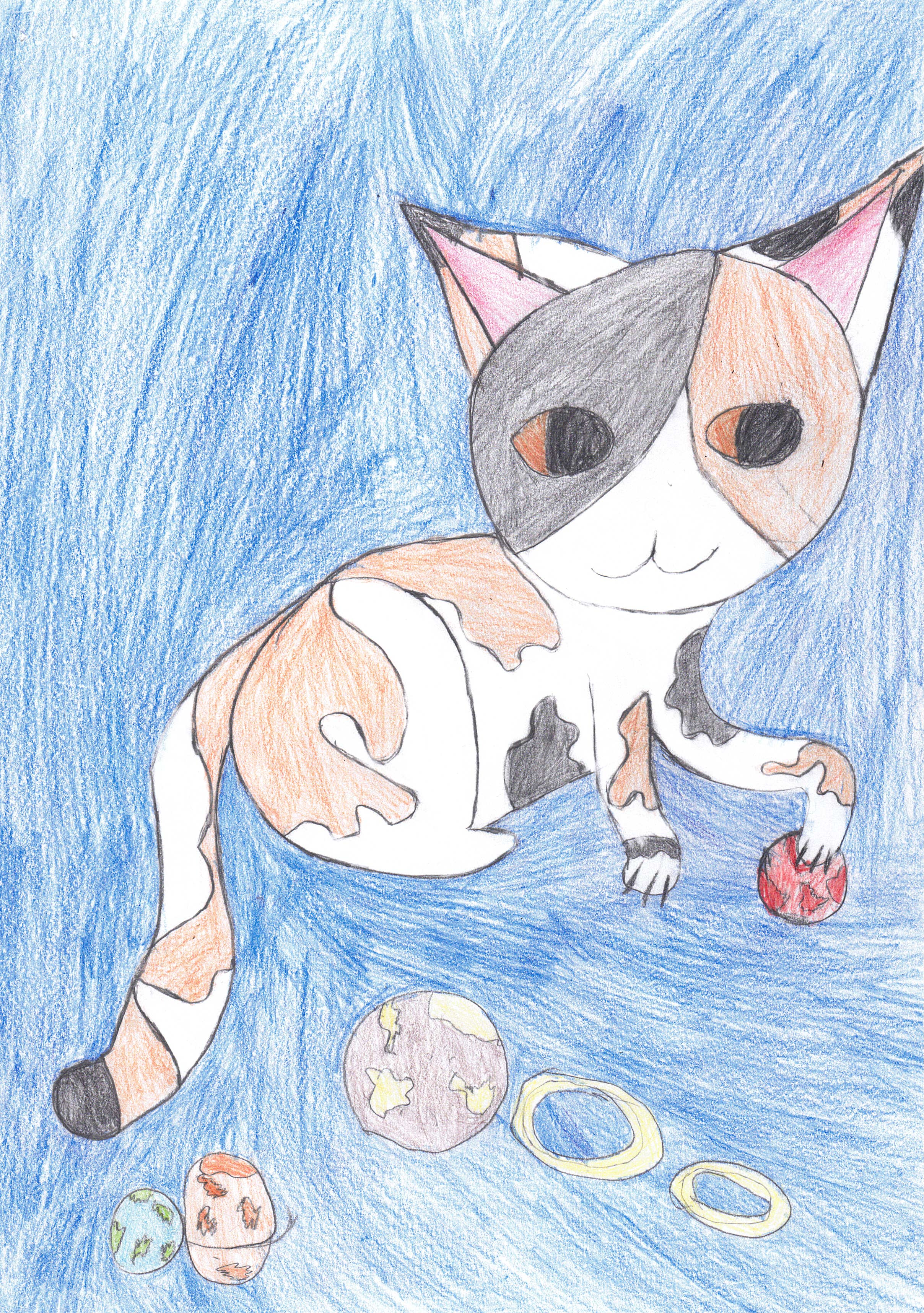 ILUSTRACIJA Vesoljska muca Avtorica je Florentina Živko